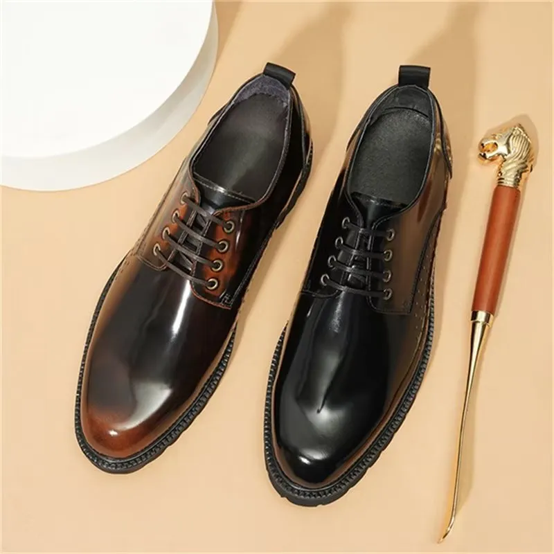 LuxeLeather Round Toe Derby Dress Shoes