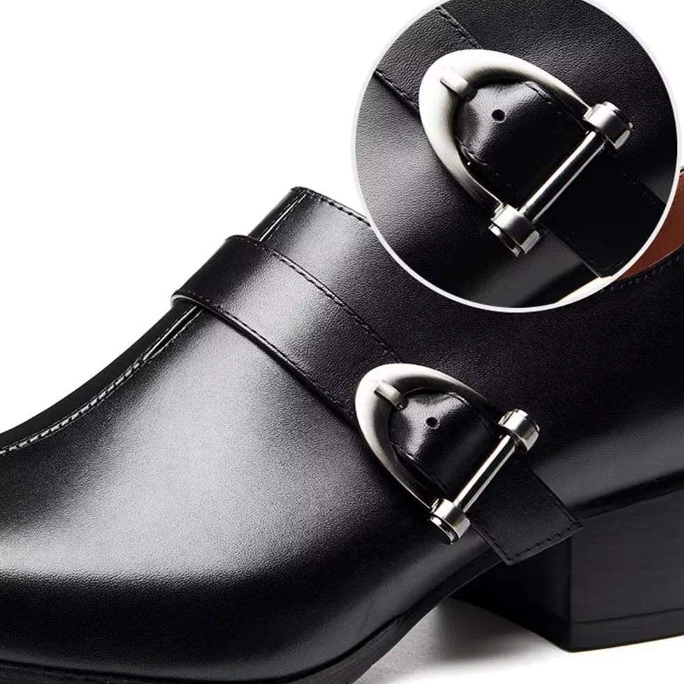 LuxePoint Exquisite Leather Monkstrap Dress Shoes