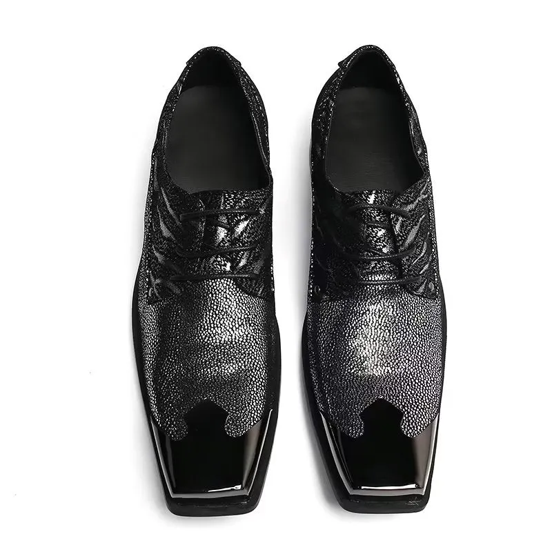 LuxLeather Exotic Texture Oxford Dress Shoes