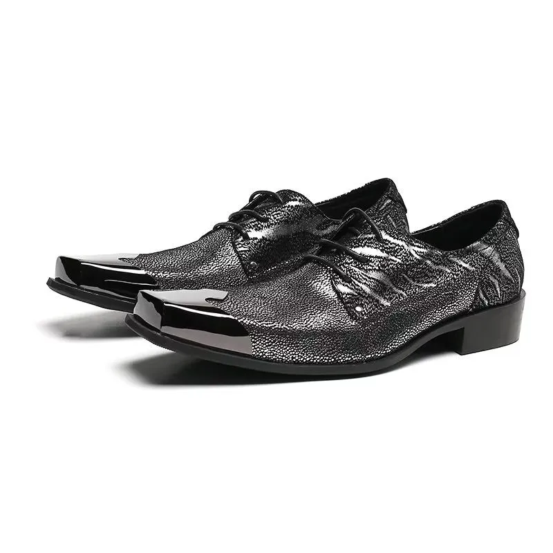 LuxLeather Exotic Texture Oxford Dress Shoes