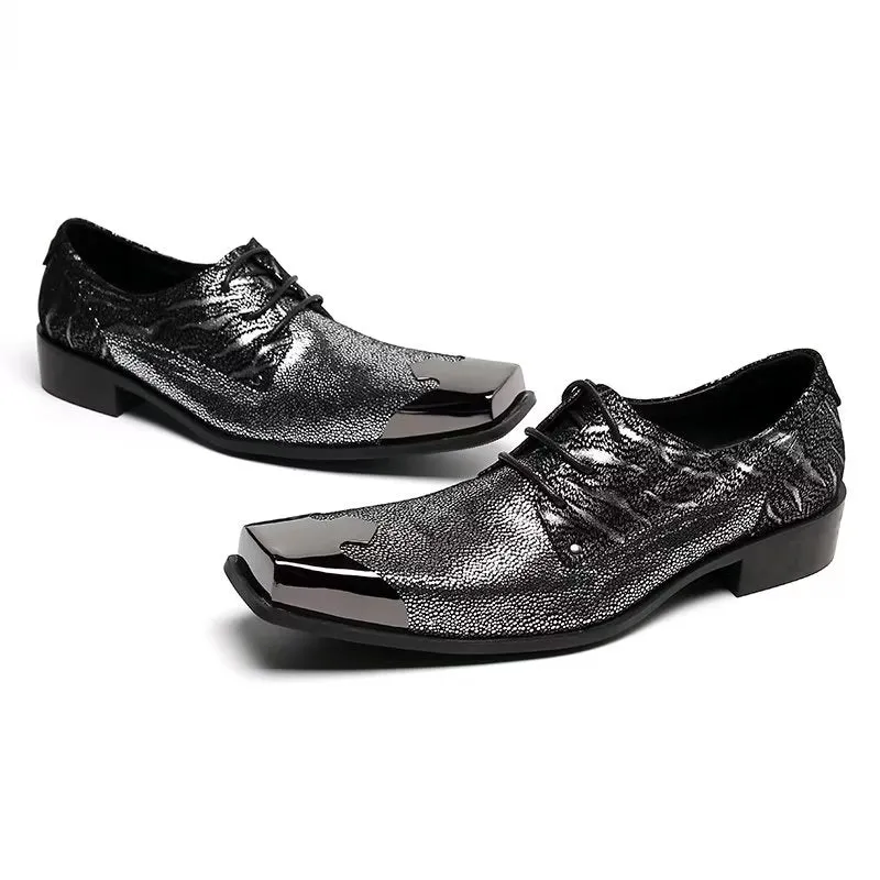 LuxLeather Exotic Texture Oxford Dress Shoes