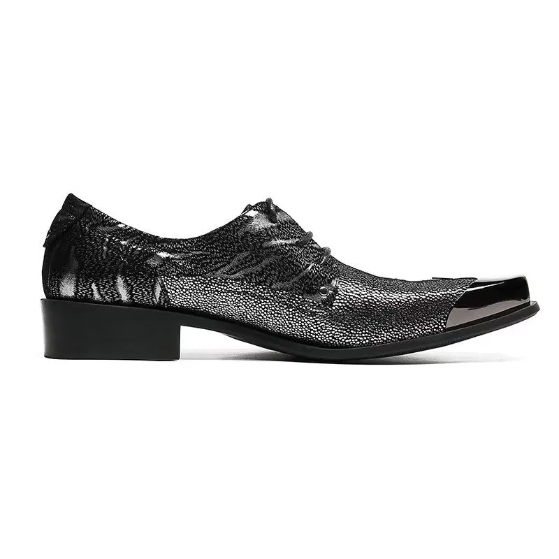 LuxLeather Exotic Texture Oxford Dress Shoes