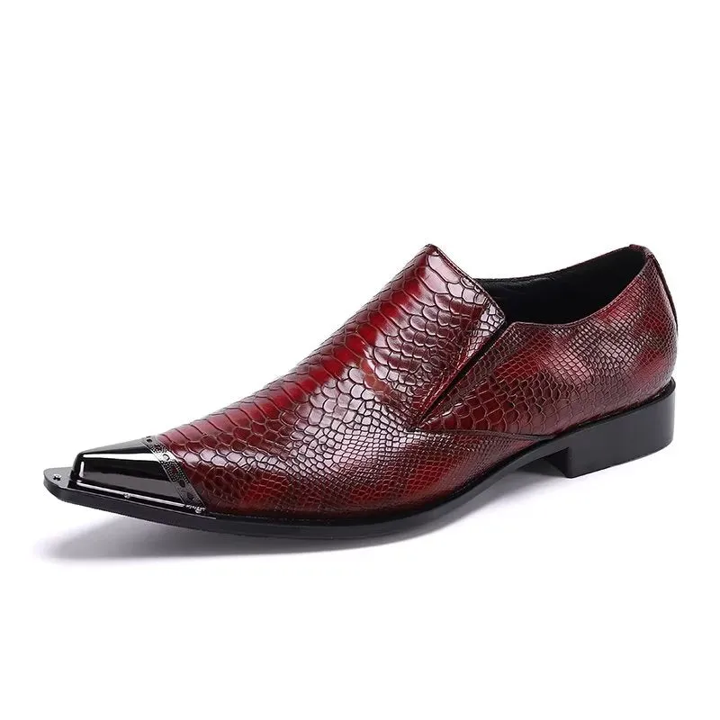 Luxury Exotic Leather Pointed Toe Dress Shoes