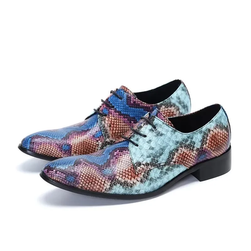 Luxury Exotic-Pattern Smart Derby Dress Shoes