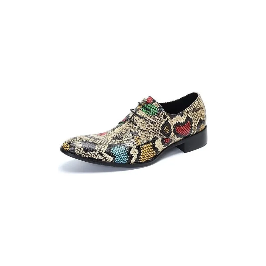 Luxury Exotic-Pattern Smart Derby Dress Shoes