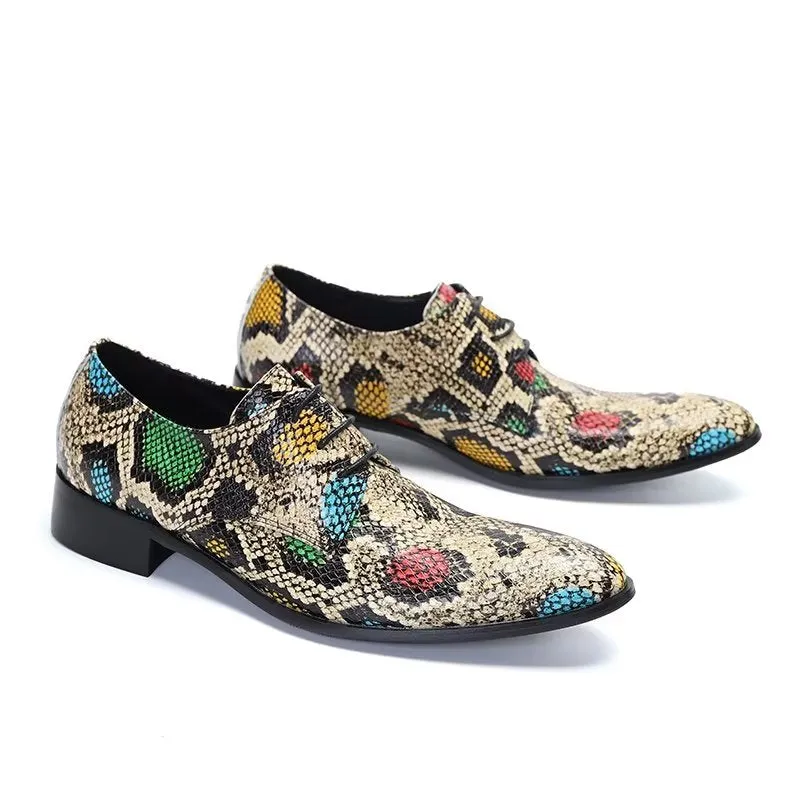 Luxury Exotic-Pattern Smart Derby Dress Shoes