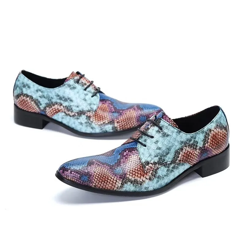 Luxury Exotic-Pattern Smart Derby Dress Shoes