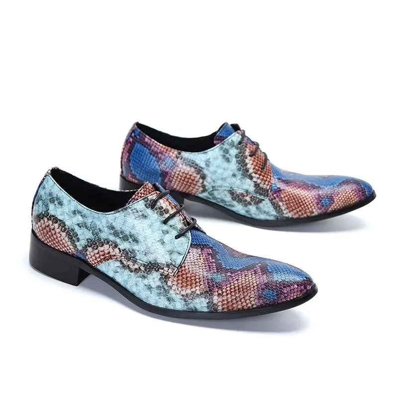 Luxury Exotic-Pattern Smart Derby Dress Shoes