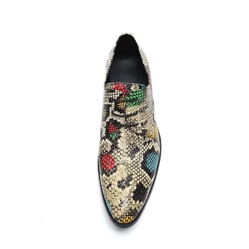 Luxury Exotic-Pattern Smart Derby Dress Shoes