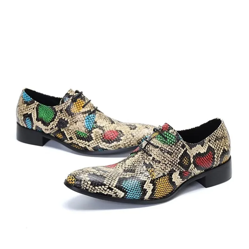 Luxury Exotic-Pattern Smart Derby Dress Shoes