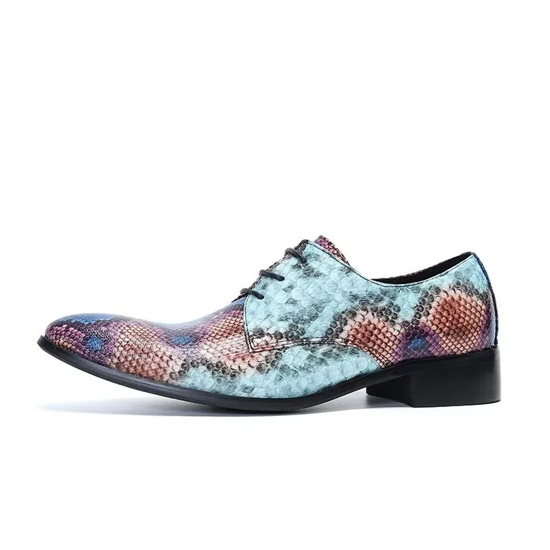 Luxury Exotic-Pattern Smart Derby Dress Shoes