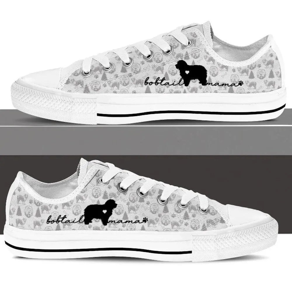 Old English Sheepdog Low Top Shoes - Dog Walking Shoes Men Women, Dog Printed Shoes, Canvas Shoes For Men, Women