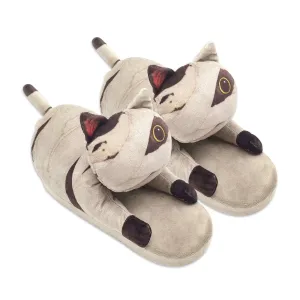 Openhahaha Halloween plush cat slippers, mummy