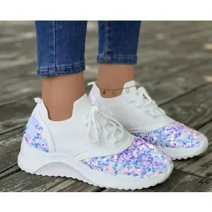 Owlkay Autumn Women's Fashionable Comfortable Sequin Casual Sports Shoes