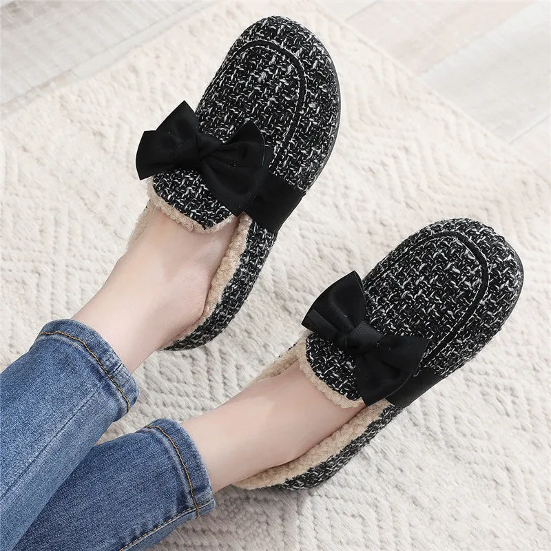 Owlkay Winter Fashionable Fleece-Lined Warm Furry Shoes