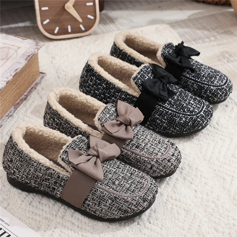 Owlkay Winter Fashionable Fleece-Lined Warm Furry Shoes