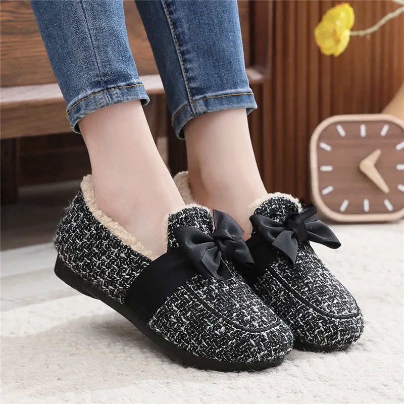 Owlkay Winter Fashionable Fleece-Lined Warm Furry Shoes