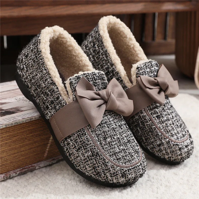 Owlkay Winter Fashionable Fleece-Lined Warm Furry Shoes