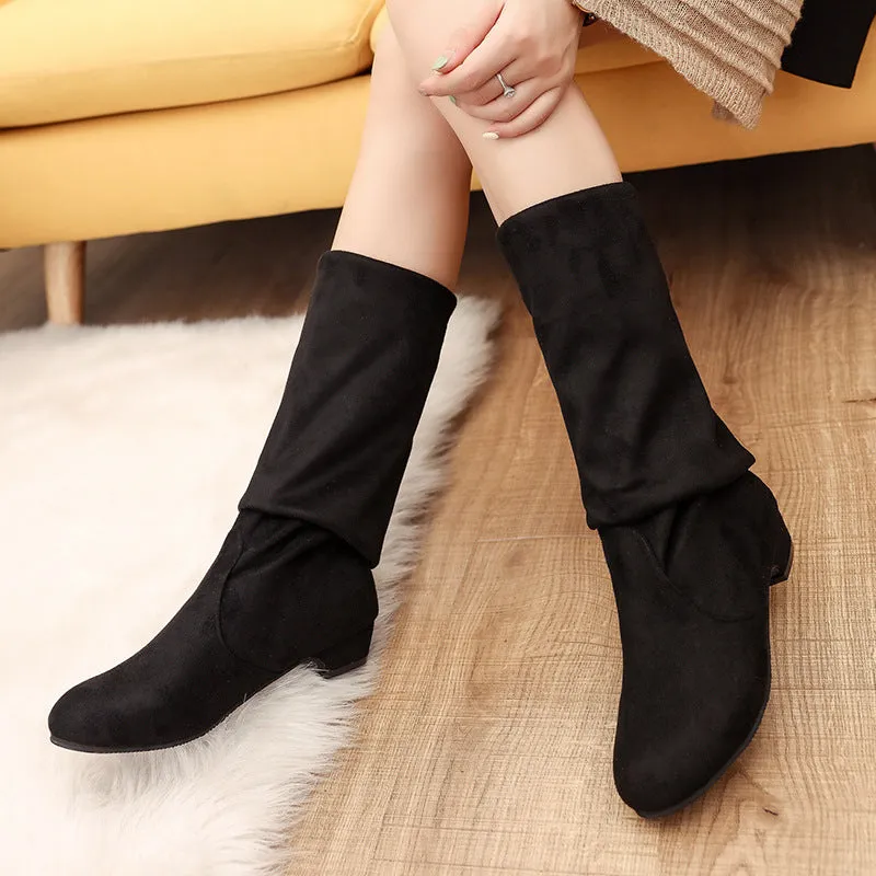 Owlkay Women's Winter Fashionable Versatile Over-the-Knee Boots