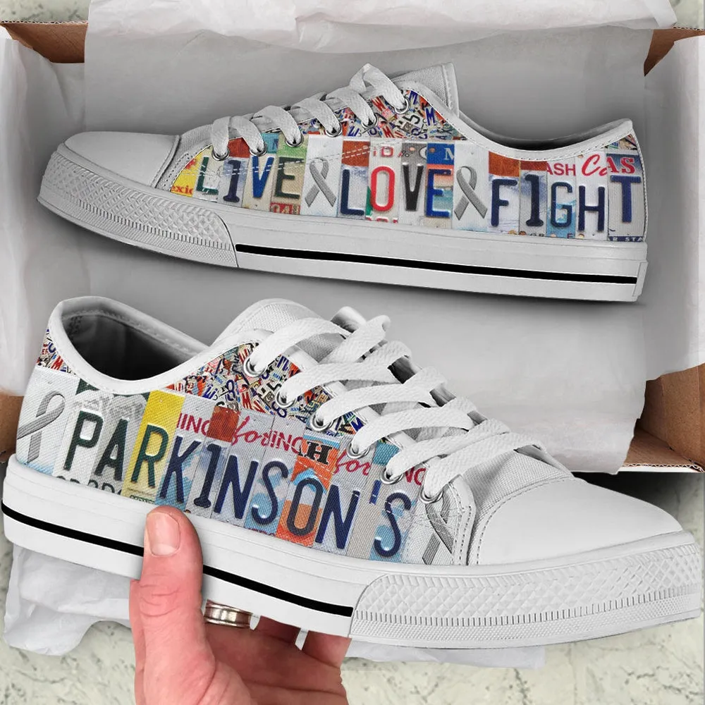 Parkinson's Shoes Live Love Fight License Plates Low Top Shoes Malalan, Best Canvas Shoes, Low Top Sneaker