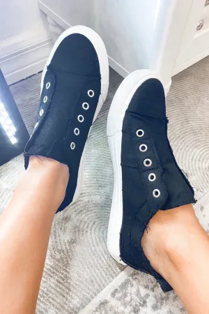 Playful Slip On Sneakers - Black