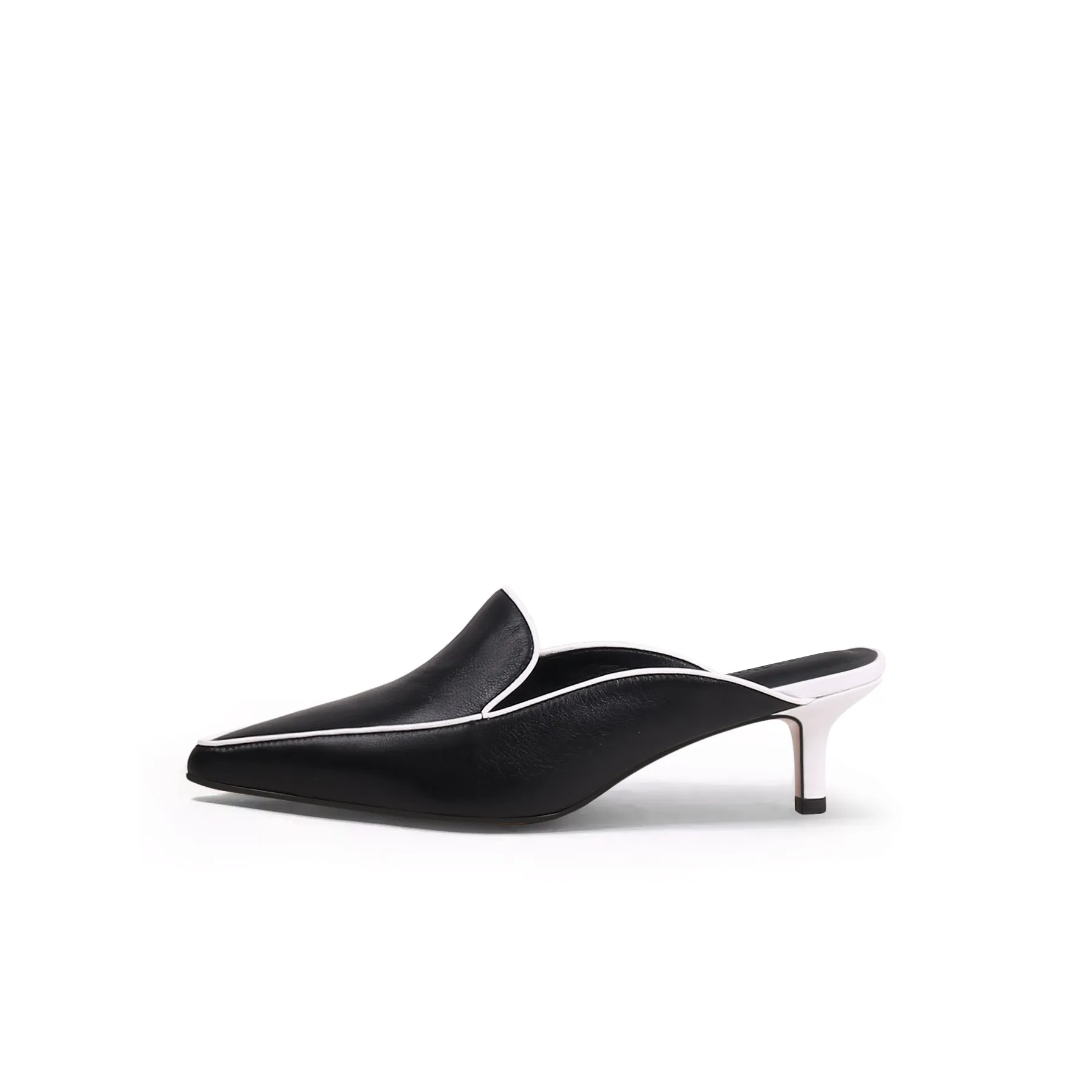 Pointed Toe Kitten Mules