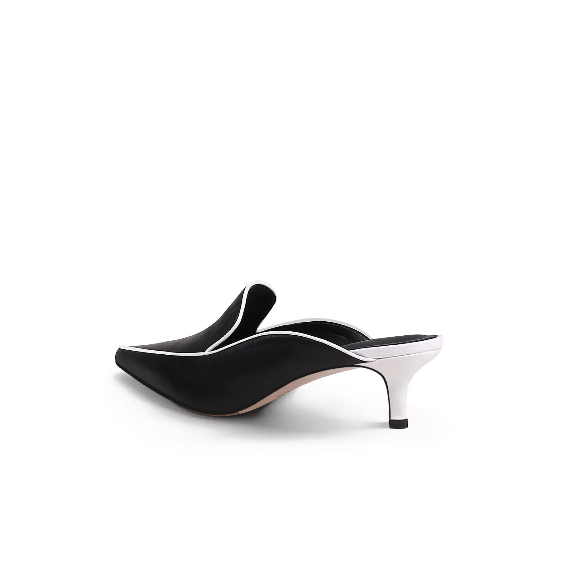 Pointed Toe Kitten Mules