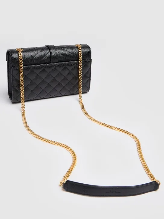 Saint Laurent   Small envelope quilted grain leather bag 