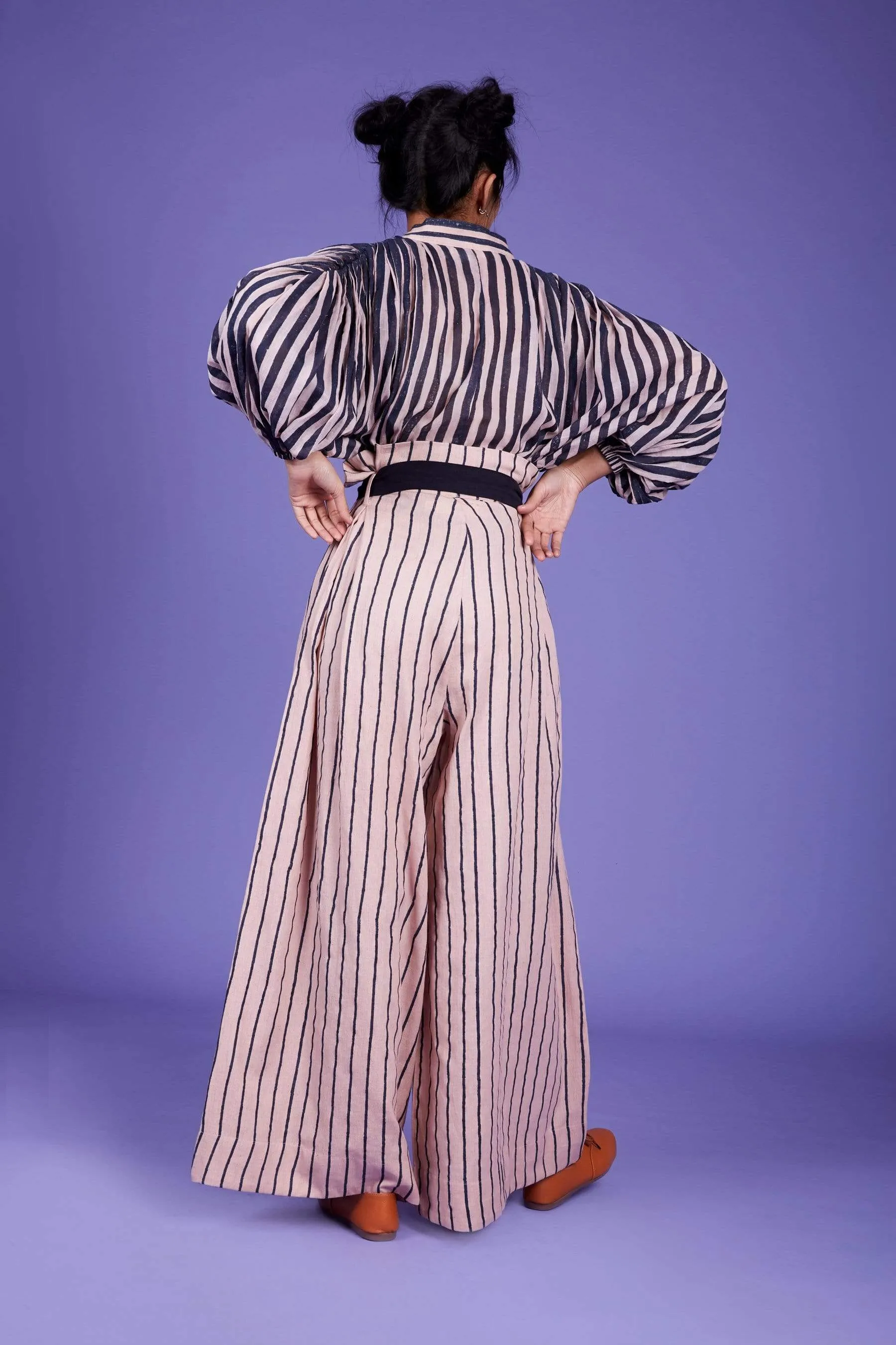 Striped Paper Bag Pant - SS Pink