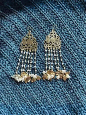 Triangular Tassel Hook Earrings