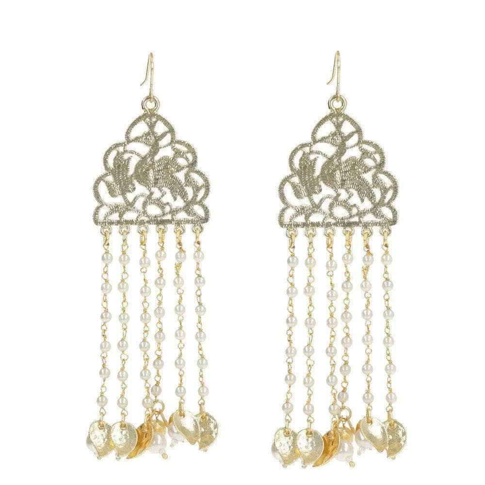 Triangular Tassel Hook Earrings