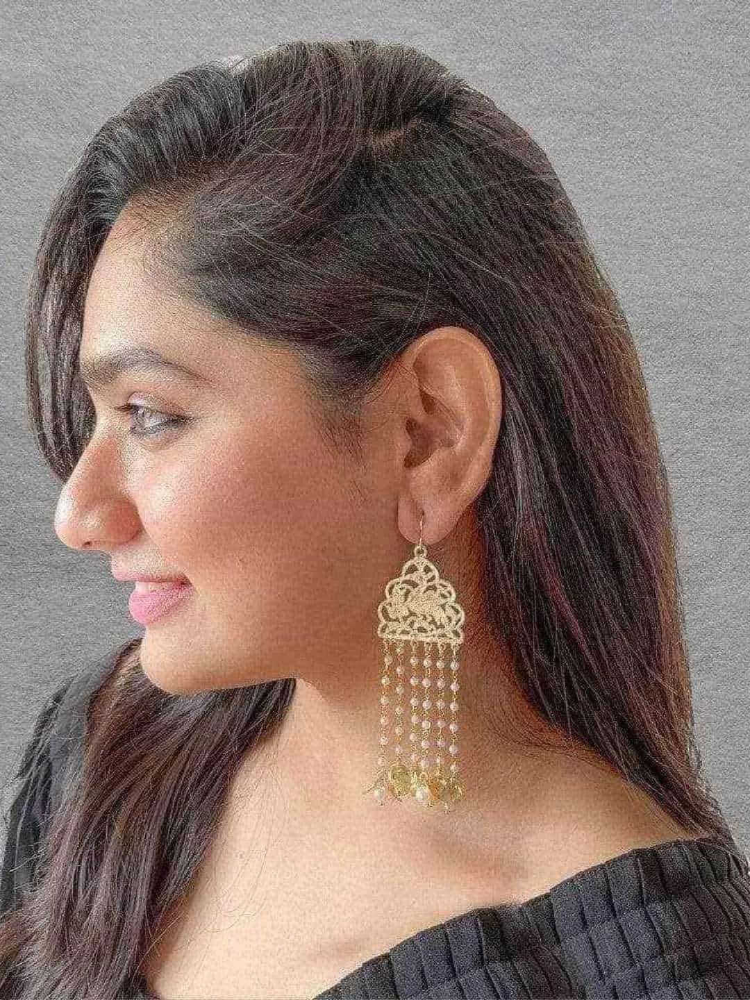 Triangular Tassel Hook Earrings