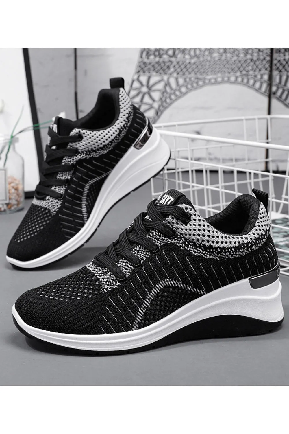 Women Pretty Solid Colored Flat Rubber Surface Restful Inner Collar Comfortable Mesh Round Head Sneaker Shoes - WSA109806