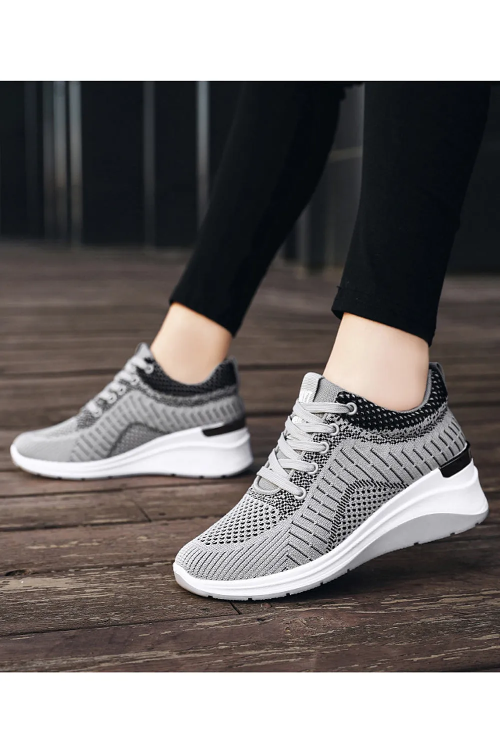 Women Pretty Solid Colored Flat Rubber Surface Restful Inner Collar Comfortable Mesh Round Head Sneaker Shoes - WSA109806