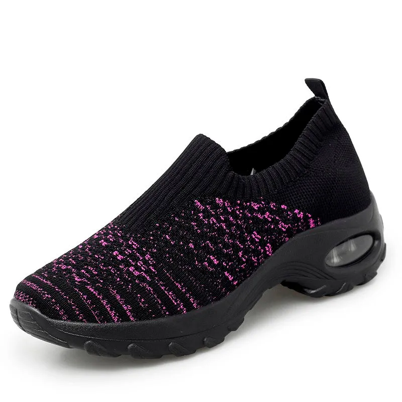 Women's air cushion elastic slip resistant leisure sneakers