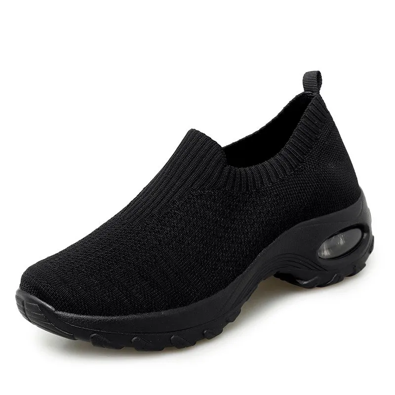 Women's air cushion elastic slip resistant leisure sneakers