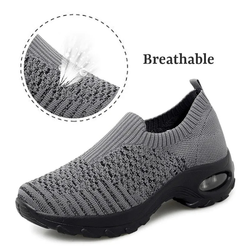 Women's air cushion elastic slip resistant leisure sneakers