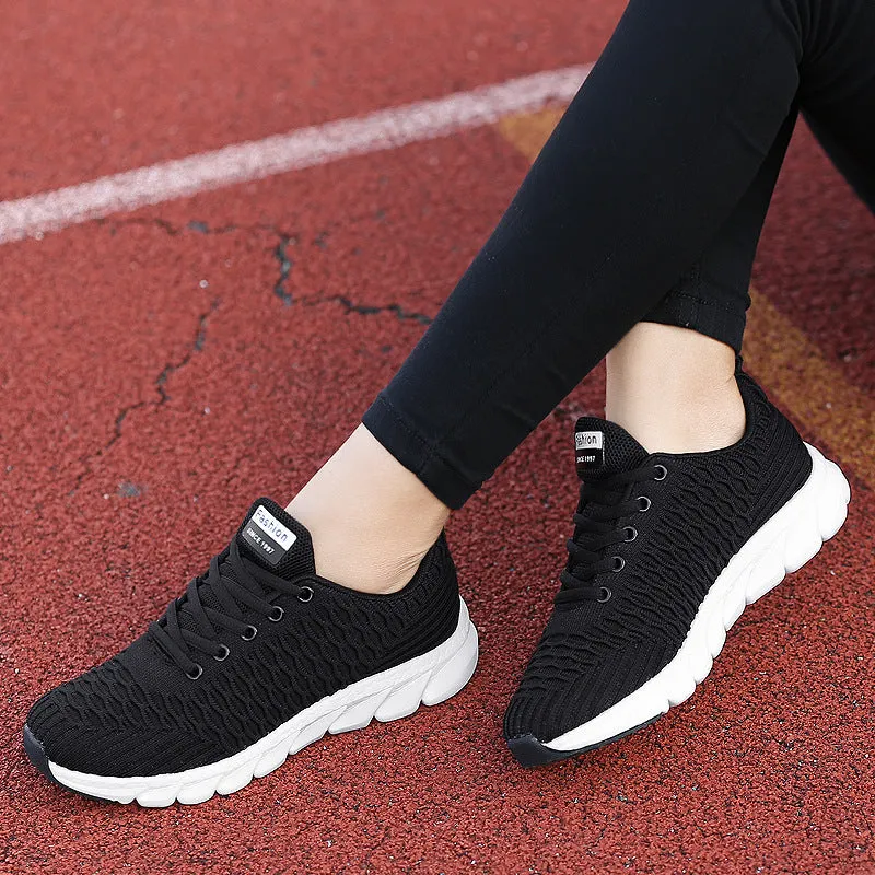 Women's Fashionable Casual Lightweight Lace-up Breathable Mesh Running Shoes