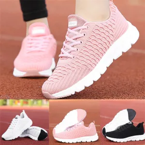 Women's Fashionable Casual Lightweight Lace-up Breathable Mesh Running Shoes