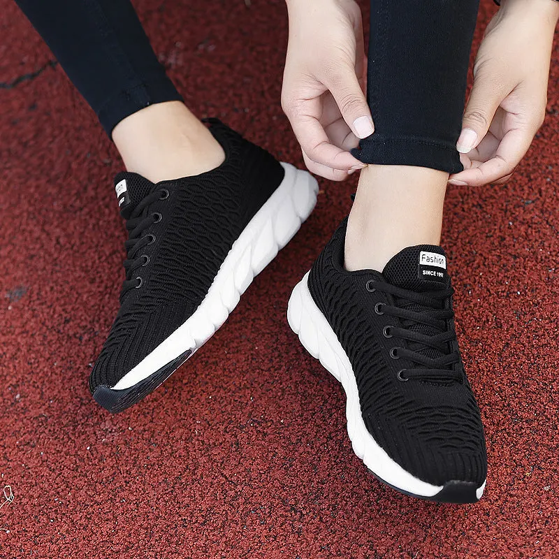 Women's Fashionable Casual Lightweight Lace-up Breathable Mesh Running Shoes